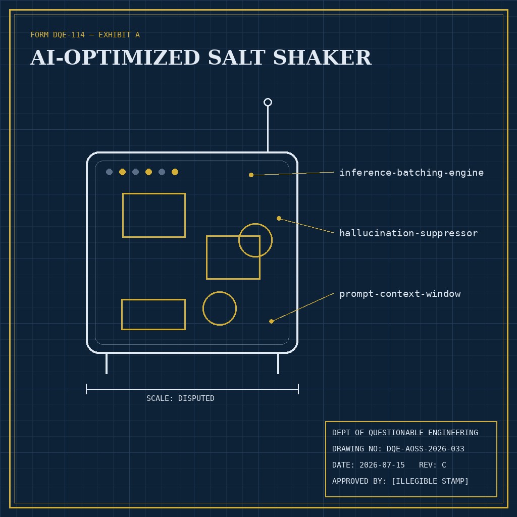 AI-Optimized Salt Shaker — official prototype photograph
