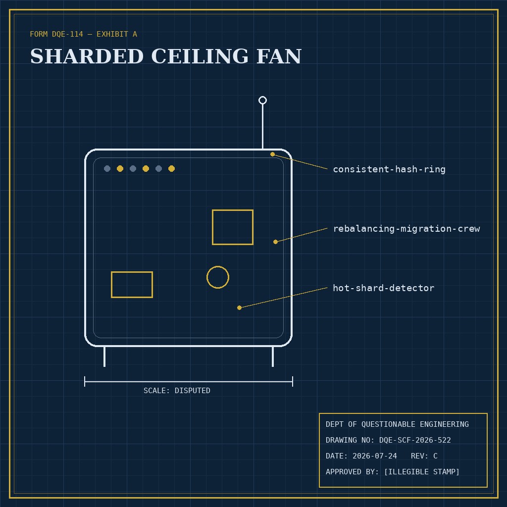 Sharded Ceiling Fan — official prototype photograph